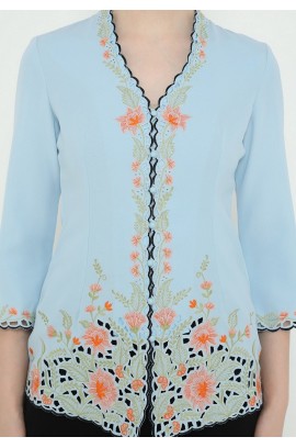 Lyne Halim Blouse Kebaya Bordir, Light Blue 3336